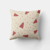 Red Christmas Tree playful pattern クッション (裏面)