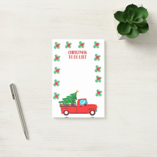 Red Christmas Truck To Do List Post-It Notes ポストイット (オフィス)