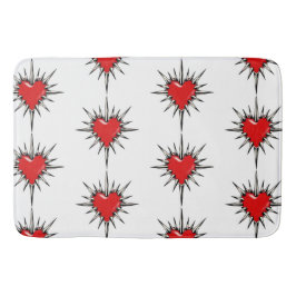 Red Chrome Spiked Heart Sigil Bath Mat バスマット