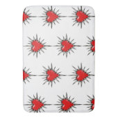 Red Chrome Spiked Heart Sigil Bath Mat バスマット (正面縦)