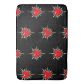 Red Chrome Spiked Heart Sigil Bath Mat バスマット (正面縦)