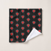 Red Chrome Spiked Heart Sigil Towel Set バスタオルセット (ウォッシュタオル)