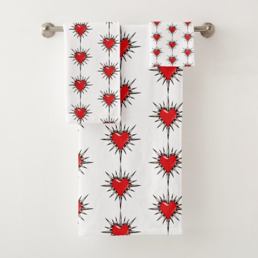 Red Chrome Spiked Heart Sigil Towel Set バスタオルセット (インサイチュ)