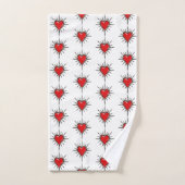 Red Chrome Spiked Heart Sigil Towel Set バスタオルセット (ハンドタオル)