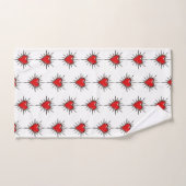 Red Chrome Spiked Heart Sigil Towel Set バスタオルセット (ハンドタオル)