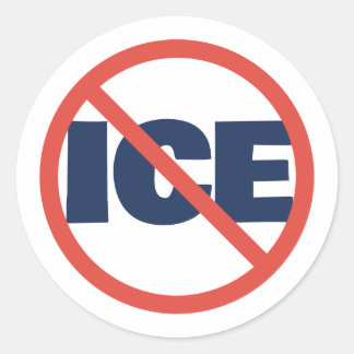 Red Circle Anti-Trump ICE Political Opinion ラウンドシール