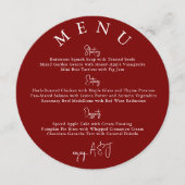 Red Circle Modern Simple Wedding Menu メニュー (正面)