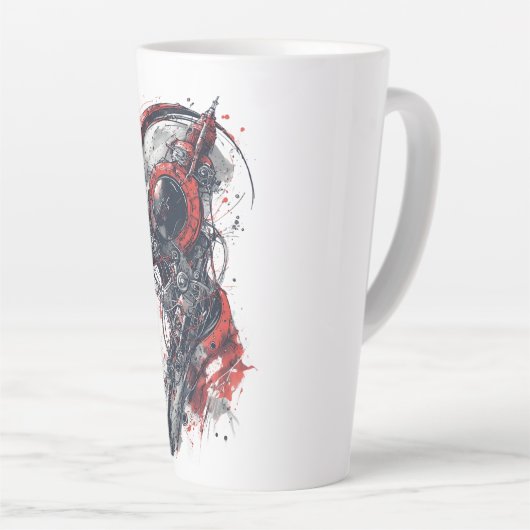 Red circuit dream カフェラテマグ (右アングル)