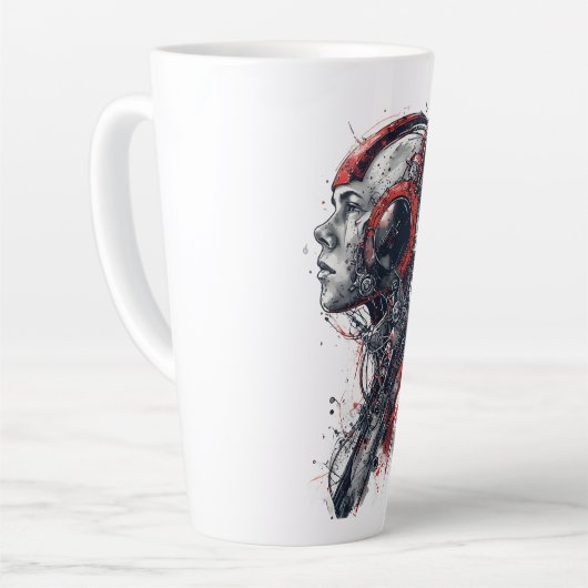 Red circuit dream カフェラテマグ (左アングル)