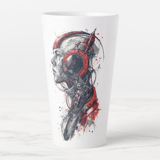 Red circuit dream カフェラテマグ (正面)