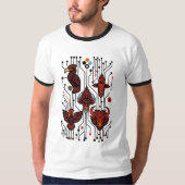 Red Circuitry Wildlife Tシャツ (正面)