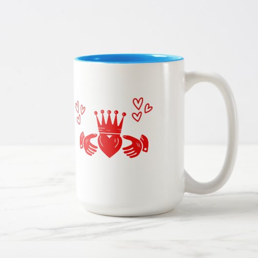 Red Claddagh Ring Coffee Mug ツートーンマグカップ (右)