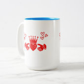 Red Claddagh Ring Coffee Mug ツートーンマグカップ (正面左)