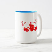 Red Claddagh Ring Coffee Mug ツートーンマグカップ (正面右)