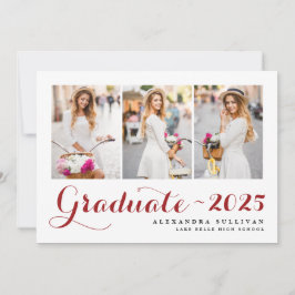 Red Class of 2025 Photo Collage卒業 招待状