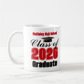 Red Class of 2026 Graduation Keepsake コーヒーマグカップ (左)