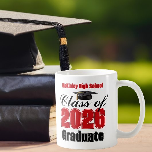 Red Class of 2026 Graduation Keepsake コーヒーマグカップ