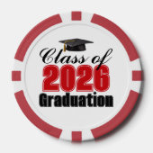 Red Class of 2026 Graduation Party ポーカーチップ (正面)