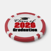 Red Class of 2026 Graduation Party ポーカーチップ (シングル)