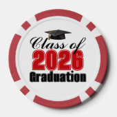 Red Class of 2026 Graduation Party ポーカーチップ (裏面)