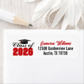 Red Class of 2026 Graduation Return Address ラベル (インサイチュ)