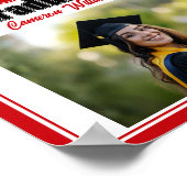 Red Class of 2026 Photo Custom Graduation Party ポスター (角)