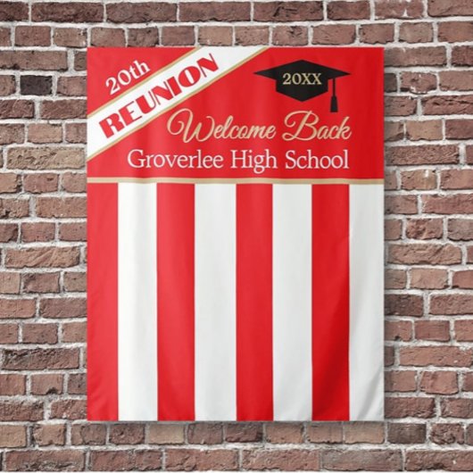 Red Class Reunion Photo Backdrop タペストリー