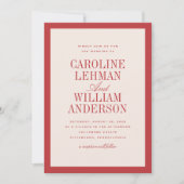 Red Classic Elegant Wedding  招待状 (正面)