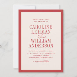 Red Classic Elegant Wedding  招待状