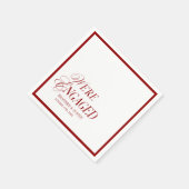 Red Classic Formal We're Engaged スタンダードカクテルナプキン (角)