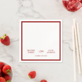 Red Classic Simple Minimalist Wedding スタンダードカクテルナプキン (インサイチュ)