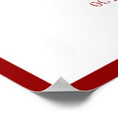 Red Classic Simple Minimalist Wedding Welcome ポスター (角)