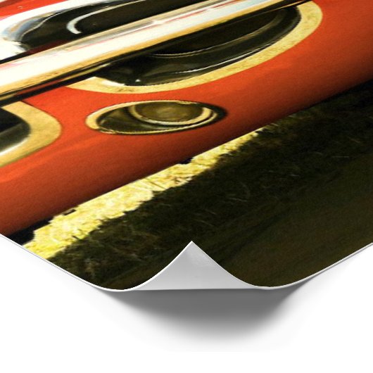 RED CLASSIC SPORTSCAR POSTER ポスター (角)