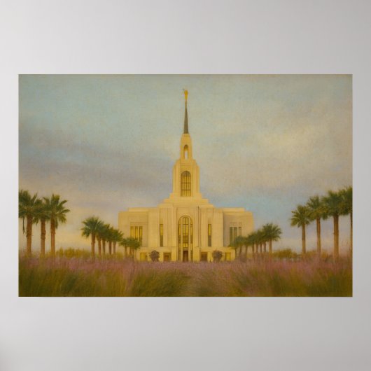 Red Cliffs Utah Temple Painting™ LDS アートポスター ポスター (正面)