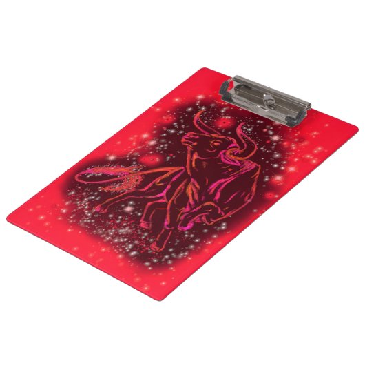 Red Clipboard Bull ランニングLouns At Starry Night クリップボード (アングル)