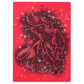 Red Clipboard Bull ランニングLouns At Starry Night クリップボード (裏面)