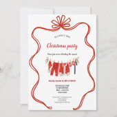 Red clothesline christmas invitation 招待状 (正面)