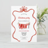 Red clothesline christmas invitation 招待状 (スタンド正面)