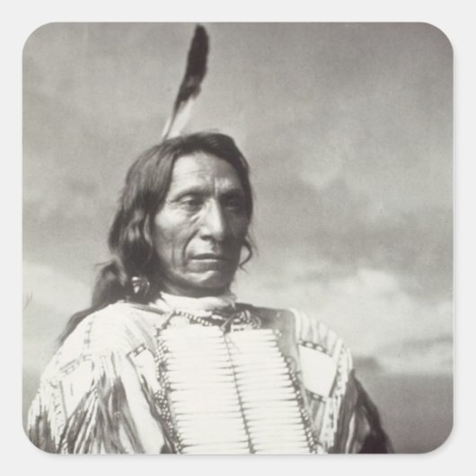 Red Cloud Chief (1822-1909) 1880 （b/w写真） スクエアシール (正面)
