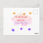Red clouds twinkle Twinkle Little Star baby shower ポストカード (裏面)