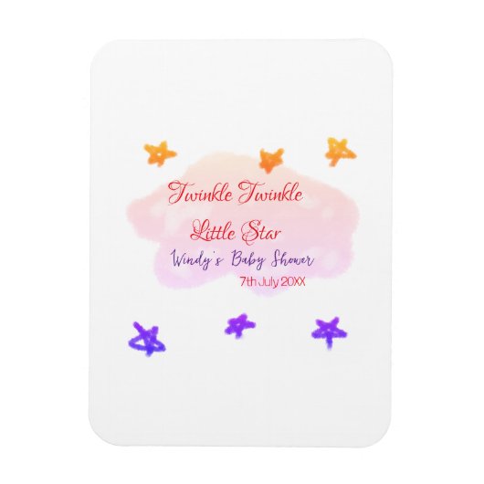 Red clouds twinkle Twinkle Little Star baby shower マグネット (縦)