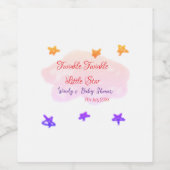 Red clouds twinkle Twinkle Little Star baby shower ワインラベル (シングルラベル)