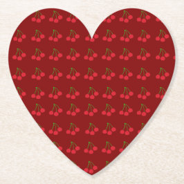 Red Coastersのさくらんぼ(Set of 6) ペーパーコースター