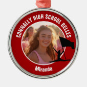 Red Color Guard Photo High School Christmas メタルオーナメント (正面)