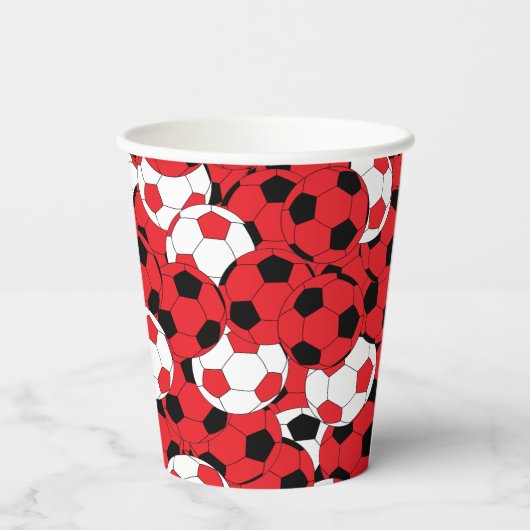 Red Colored Soccer Balls 紙コップ (裏面)