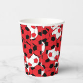 Red Colored Soccer Balls 紙コップ (右)