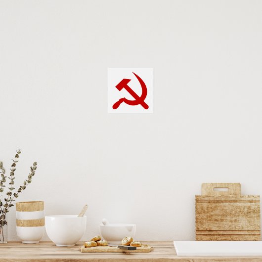 Red Communism hammer and sickle ポスター (キッチン)