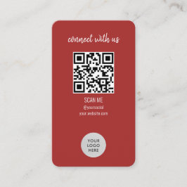 Red Connect With Us QRコード 名刺