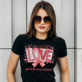 Red Coquette Bow and Love Letters Valentines Day トライブレンドＴシャツ