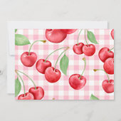 Red Coquette Bow Cherry On Top Birthday Photo 招待状 (裏面)